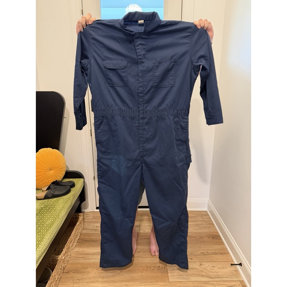 Big Ben Mechanic Work Coveralls Men 50 Blue Good Button Front Made in USA
